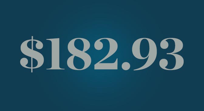 $182.93 per credit hour for Ohio students